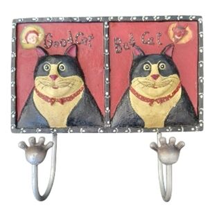 Good Cat Bad Cat Wall Hooks